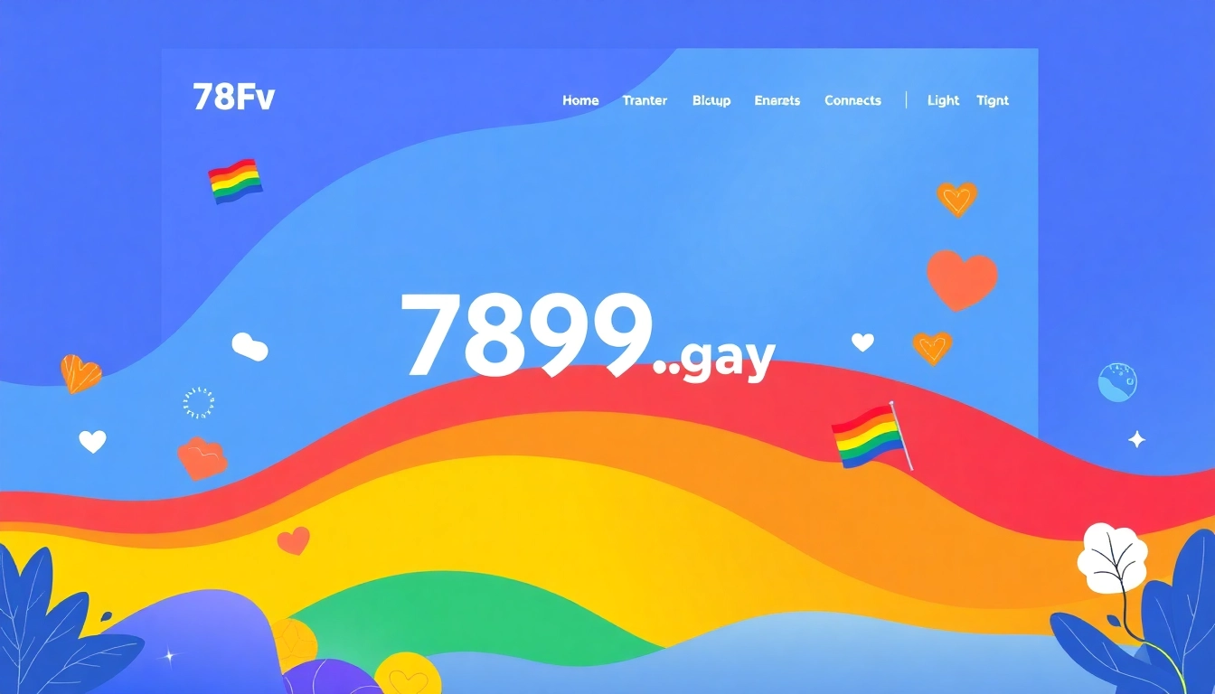 Homepage for https://789f.gay showcasing vibrant community connections and modern design, inviting LGBTQ+ engagement.