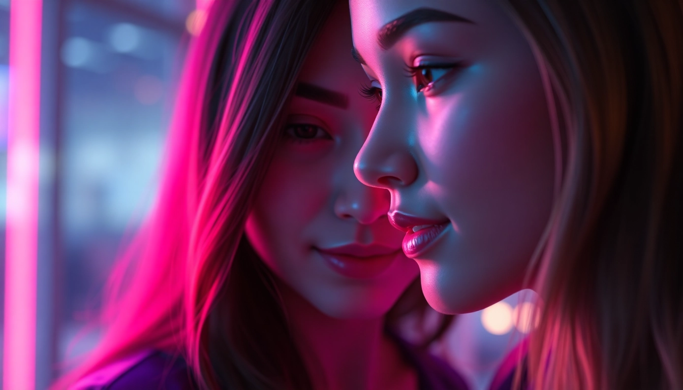 AI girlfriend engaging in a natural and expressive virtual chat for realistic digital companionship.