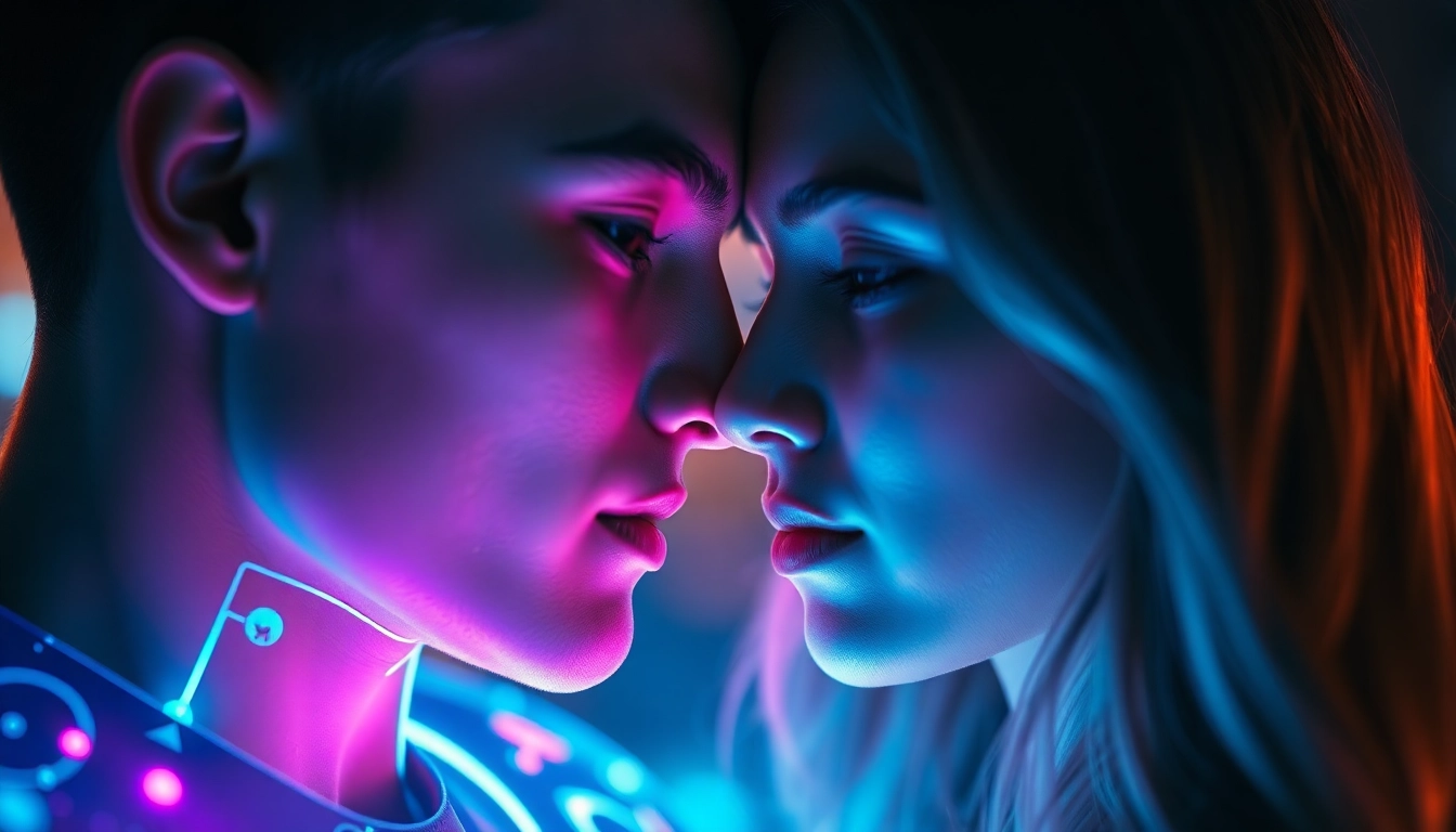 AI girlfriend engaging in realistic chat on a sleek digital screen, emphasizing natural interaction and emotional depth.