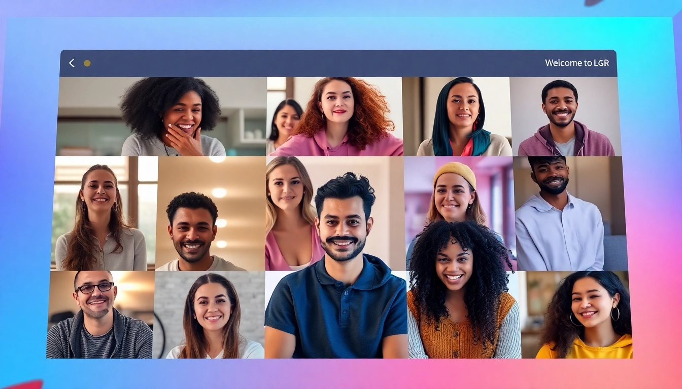 Engaging gay chat platform showing diverse users connecting happily online for friendship and dating