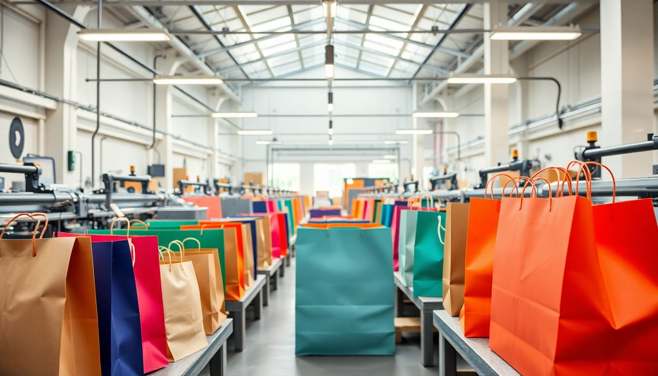 High-quality torba papierowa being produced on advanced printing and packaging equipment in a
