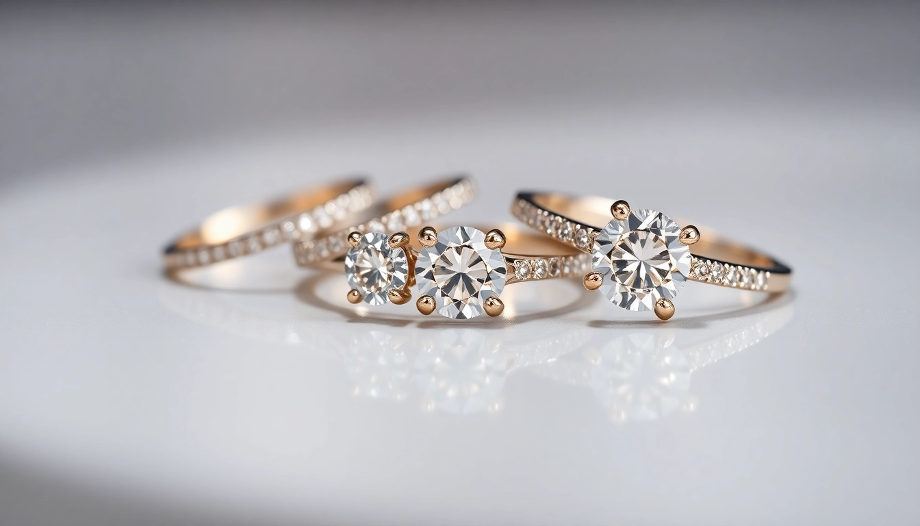 Showcase of stunning lab-grown diamond rings highlighting their brilliance and affordability